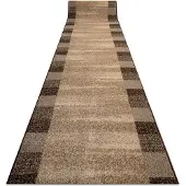 Rugsx Tapis de couloir KARMEL Etna cadre, sable noix 80cm 80x600 cm