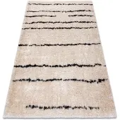 Rugsx Tapis FLUFFY 2371 shaggy Rayures - crème / anthracite 180x270 cm