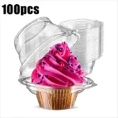 Torribaly Boîtes individuelles pour cupcakes, 100 boîtes transparentes avec couvercle.