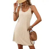 Semoic Robes d'été cache-cœur pour femmes 2025 Eyelet Casual