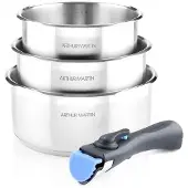 Arthur Martin Set de 3 casseroles 16-18-20 cm - Acier inoxydable