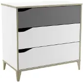 CBA Chiffonnier Gerry-gris clair/blanc mat/chêne Kronberg