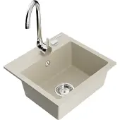 Mexen Évier en granit Milo avec mitigeur Telma, beige (6505-69-670200-00)
