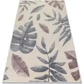 Rugsx Tapis HEOS 78428 crème / rose FEUILLES MONSTERA 120x170 cm