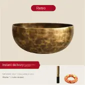 Semoic Grand bol chantant tibétain en cuivre, fait main au Népal