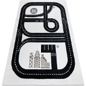 Rugsx Tapis FUN Track pour enfants, rue, ville crème 200x290 cm