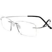 MaxPower (Argent, 1) Lunettes de lecture Titane Légère Résine Flexible Presbyte