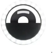 BigBen Interactive Anneau de lumière LED pour smartphone - - Universel - 36 LED - 3 niveaux - Fixation clip