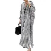 Semoic Chemise décontractée à manches longues et boutons pour femme