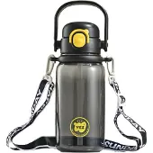 Semoic Bouteille d'eau grande capacité 1000 ml avec paille