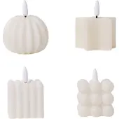 Semoic Lot de 4 mini bougies citrouilles à piles pour enfants