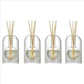 Semoic 4 flacons diffuseurs de rangement en verre moderne pour aromathérapie