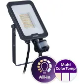 Philips Projecteur LED 30 W, 3 600 lm, 3 000 K, 4 000 K, 6 500 K (CCT), avec détecteur de mouvement et de crépuscule, BVP167 PSU SWB MDU Ledinaire All-in-One