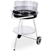 Gardalux Gril de jardin en acier 75x47cm avec grille et roues