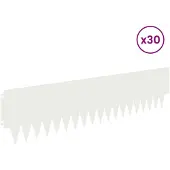 vidaXL Bordure de jardin, 30 pièces, 103 x 25 cm, acier, blanc