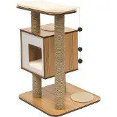 Markenlos Maisonnette pour grands chats avec arbre à chat