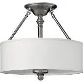 HINKLEY Plafonnier Elstead Sussex E27 triple, nickel brossé