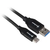 Sharkoon USB 3.2 Gen 2 Kabel USB-A Stecker> USB-C schwarz 1 Meter - Kabel - Digital/Daten