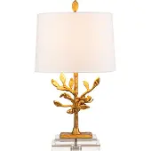 Gilded Nola Lampe de table Elstead Audubon Park, douille E27, finition dorée patinée, couleur crème