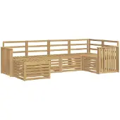 vidaXL Ensemble de canapés d'extérieur , 6 pièces, polyester blanc