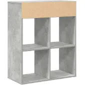 vidaXL Bibliothèque gris béton 66x31x80 cm bois d’ingénierie