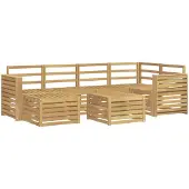 vidaXL Ensemble de canapés d'extérieur , 7 pièces, polyester blanc