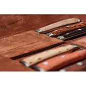 Wüsthof Set de couteaux à steak Ikon avec étui en cuir, Couverts, Marron