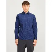 Jack & Jones Chemise 'JJERemy' bleu / bleu foncé / blanc