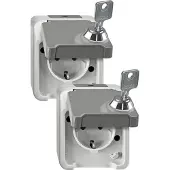 Merten Prise de courant CEBEC gris clair MEG2418-8029 (MEG2418-8029)