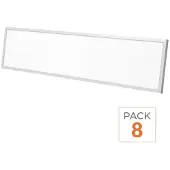 Silamp Panneau LED rétroéclairé, 120x30 cm, 28W, UGR < 19, 140 lm/W, cadre blanc - 3000K/4000K/6000K - Lot de 8