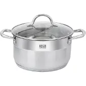 Resto Kasserolle 6,2 l (silber, Edelstahl, Induktionsherd, spülmaschinenfest)