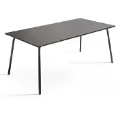 Oviala Table de jardin rectangulaire en métal anthracite - Palavas