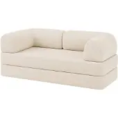Bananair Canapé lit compressé modulable en velours côtelé 90x180 cm blanc