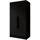 MargaretHadas24 Armoire Goya I 100 cm (noir, poignées noires)
