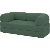 Bananair Canapé lit compressé modulable en velours côtelé 90x180 cm vert