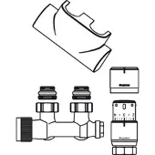 Oventrop OV Set de raccordement pour radiateur de salle de bains 4 angles chromé