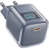 Acefast A53 Pd 30W Gan Usb-C Charger with Display - Gris