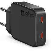 SBS Chargeur mural 65 W USB-C ultra-mince avec double sortie