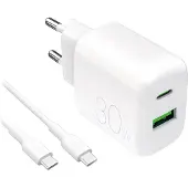 Puro Kit charge 30W USB‑A/USB‑C + câble USB‑C