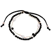 Luxenter Bracelet en quartz hydrothermal Onix avec finition en or jaune 18 carats - Athat