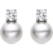Luxenter Boucles d'oreilles 'Sikon' blanc perle