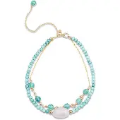 Luxenter Bracelet en amazonite avec finition en or jaune 18 carats - Ekhao