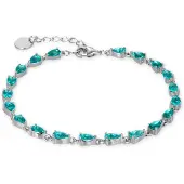 Luxenter Bracelet en argent sterling 925 avec zircone émeraude et finition rhodium - Muanyala