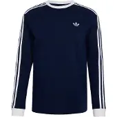 Adidas Originals T-Shirt '3-STRIPES LONGSLEEVE' bleu foncé / blanc