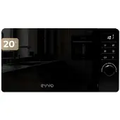 Cecotec EVVO Micro-ondes pose libre M20 Black. Fonction gril, 800 W, capacité de 20 L, écran numérique et panneau de commande
