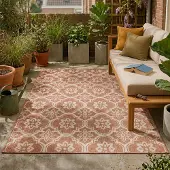 FRAAI Tapis d’extérieur – Rio Flower Rose | 230x330cm | Rose | Rectangulaire | Tapis