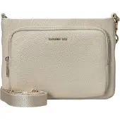 Mandarina Duck Femmes, Sac à main, Sac bandoulière plat en cuir souple, confortable et polyvalent avec poche avant et intérieur doublé., Beige