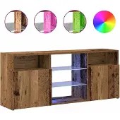 vidaXL Armoire TV avec lampes LED imitation vieux bois 120x30x50 cm