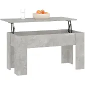 vidaXL Table basse gris béton 101x49x52 cm Bois composite