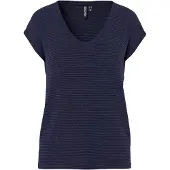 Pieces T-shirt 'Billo' bleu marine / argent